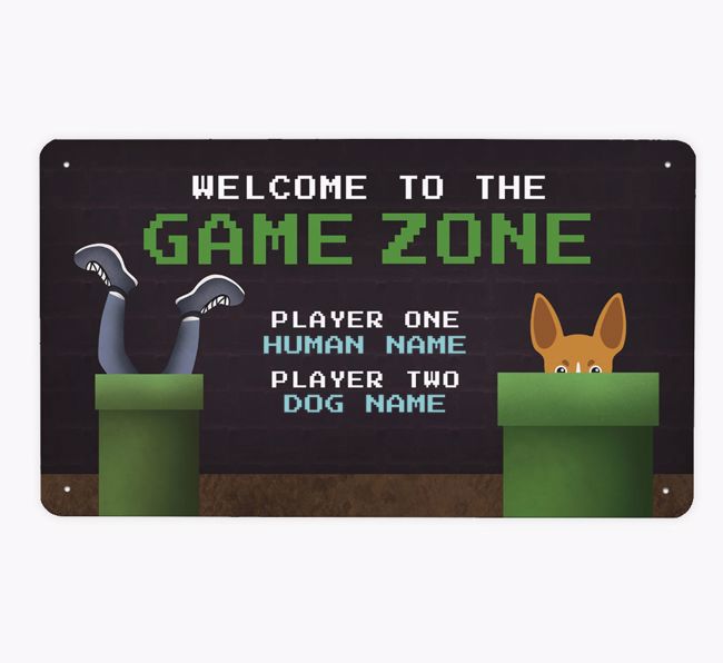 Game Zone: Personalised {breedFullName} Metal Sign